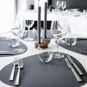 leren placemat donkergrijs Curve Anthracite